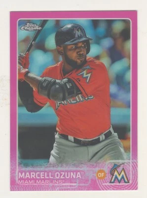 2015 Topps Chrome PINK REFRACTOR #182 MARCELL OZUNA Atlanta Braves - Image 1 of 2
