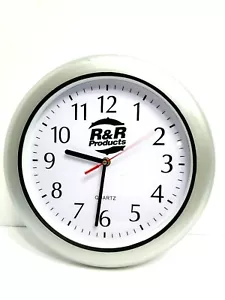 Clock Quartz 12" Clock Battery Powered Silver Rim 12 hour Display Home Decor - Picture 1 of 7