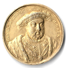 Gold plated Silver Medal .925 Kings and Queens Henry VIII Jean Dassier Re Strike