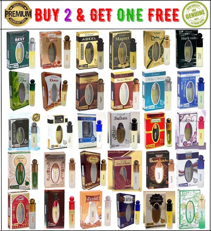 AL NUAIM Attar Ittar Etr huile pour le corps parfum parfums rouleau Collection 6 ml...