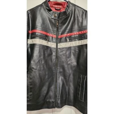 Chaqueta de motocicleta Arizona Jean Company de cuero sintético negra talla grande Foto 1 de 4