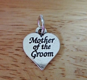 Sterling Silver 15x13mm Says Mother of the Groom Wedding Charm - Picture 1 of 5
