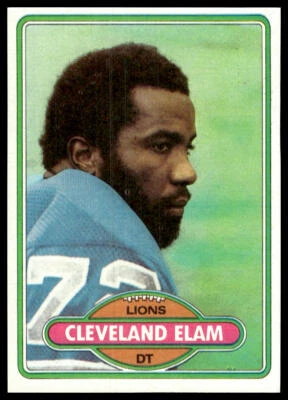1980 Topps #27 Cleveland Elam Detroit Lions - Image 1 of 2