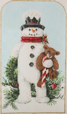 Needlepoint Handpainted Christmas Sandra Gilmore Pattys Bear 11x7 - Image 1 of 4