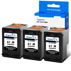 Cartucho de tinta 3 piezas negro para HP 61XL ENVY 4500 4501 4502 4503 4504 4505 5530 5535 - Imagen 1 de 12