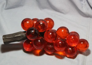 Vintage Large Lucite Orange GRAPE Cluster Centerpiece Mid-Century - NICE! - Picture 1 of 8