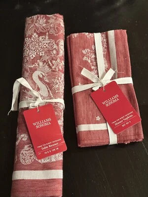 NUEVO Williams Sonoma TWAS THE NIGHT JACQUARD CORREDOR DE MESA 16X108 + 4 servilletas Foto 1 de 4
