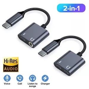 Adattatore audio 2 in 1 USB tipo C a 3,5 mm AUX DAC jack cuffie PD 3.0 caricatore - Foto 1 di 28