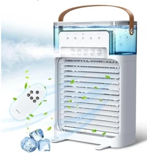 Portable Desktop Air Conditioner, Personal Evaporative Air Cooler White New - Picture 1 of 17