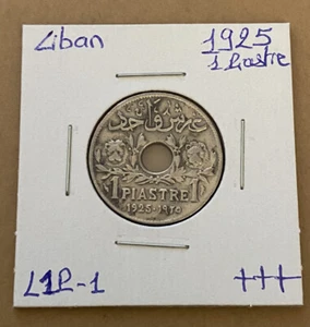 Scarce & High Grade Lebanon 1 Piastre Coin 1925 KM# 3 Etat du Grand Liban L1P-1 - Picture 1 of 4