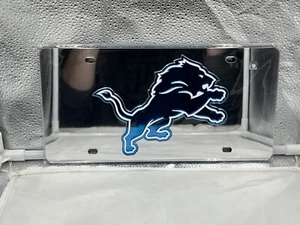 Detroit Lions NFL Silver Acrylic Lasercut License Plate Wincraft - Picture 1 of 1