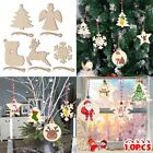10pcs Wooden Christmas Tree Decorations for DIY Crafts Crafted Wood Ornaments
