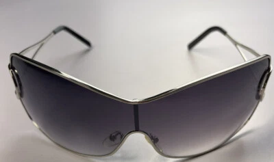 Gafas de sol Roberto Cavalli Garfagnana grises envolventes de metal marco Italia monograma Foto 1 de 4