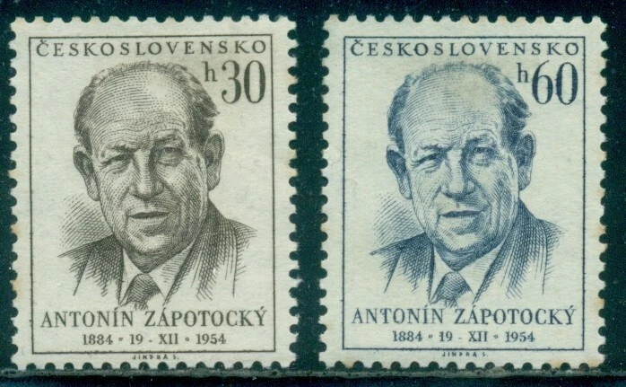 CZECHOSLOVAKIA SCOTT #'s 676-677 SET, ZAPOTOCKY, MINT, NO GUM, GREAT PRICE! - Image 1 of 1