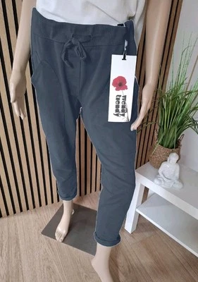 ❤️ Pantaloni da jogging Wendy Trendy pantaloni da jogging larghi pantaloni della tuta in grigio - Immagine 1 di 4
