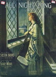 All Night Long 1912 Black Composer SHELTON BROOKS Grace Wilson Sheet Music! - Picture 1 of 2