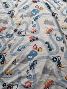 Blue And White Construction / Digger / Truck Cot Bedding Set - Picture 1 of 2
