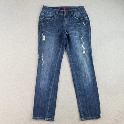 Lindo pantalón de mezclilla para mujer Elle talla 2 de colección ajustado novio lavado oscuro 98 % algodón Normcore Foto 1 de 4