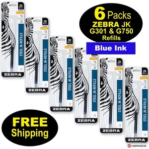 Zebra G301, G750 JK Minen 88122, blaue Gel-Tinte, 6 Packungen, kostenloser Versand - Bild 1 von 5