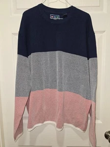 Men's Charleston Threads Sweater XXL Blue/Red Preppy Casual Nautical 100% Cotton - Picture 1 of 4