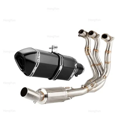 Tubo de cabezal de puntas de escape negro para todo el sistema para Triumph Daytona 660 2021-2025 Foto 1 de 4