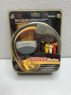 A/V Extend-A-Jack Gold Series 6ft by RadioShack Easy Access To A/V Inputs New - Image 1 of 4