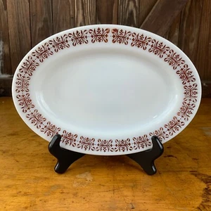 Vtg Anchor Hocking Anchor Ware Restaurant Milk Glass Oval Platter Plate Set of 3 - Picture 1 of 12