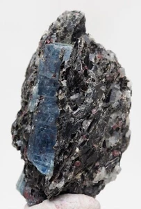 Rare KYANITE Specimen Gemmy Crystal Cluster ALMANDINE GARNET Mineral RUSSIA - Picture 1 of 3
