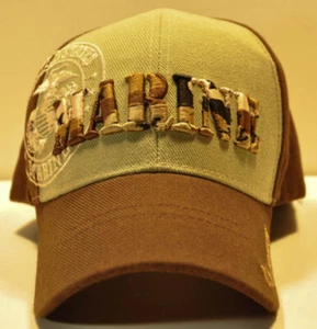 NEU! USMC US MARINE KAPPE MÜTZE ZWEIFARBIG HELLBRAUN - Bild 1 von 4
