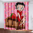 New Girls 3D Betty Boop Curtains Bedroom Blackout Curtains Ring Top Eyelet Gift