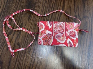 VERA BRADLEY RETIRED PATTERN ROSY POSIES CONVERTIBLE STRAP CROSS BODY WALLET - Picture 1 of 4