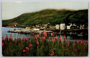 Kodiak Alaska Stadtübersicht von Postkarte am Wasser - Bild 1 von 3