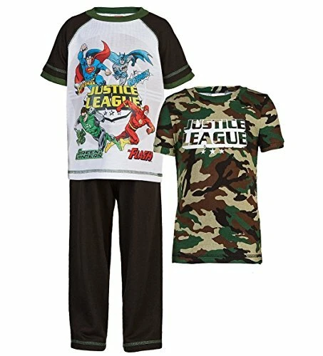 Juego de pijama camuflado de 3 piezas Justice League Flash para niño, linterna verde Foto 1 de 1