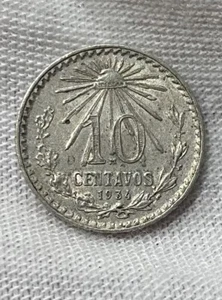 1934 MEXICO 10 CENTAVOS SILVER - Picture 1 of 2