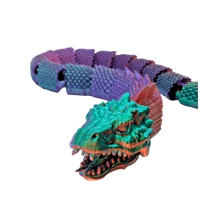 Dragon Snake Fidget Toy - Articulated Basilisk 3D Printed Moving Jaw - Picture 1 of 10