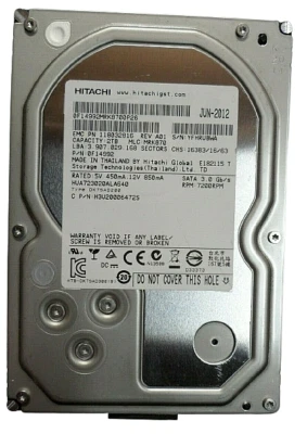 Hitachi 0F14992 2TB HUA723020ALA640 7.2K SATA 3.5" 3Gb/s HDD Hard Disk Drive - Image 1 of 2