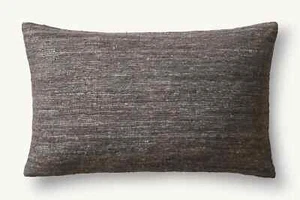 NWT RH HARDWARE Seta Raw Silk Textured Pillow COVER 16 x 26" CHARCOAL NEW $155 - Picture 1 of 1