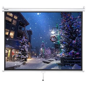 72" 4:3 Manual Pull Down Projector Screen Home Theater Movie TV Vedio Projection - Picture 1 of 12