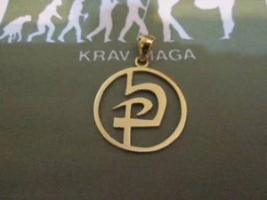 Krav Maga logo pendant made Yellow Gold 18 K- artisan product - Picture 1 of 5