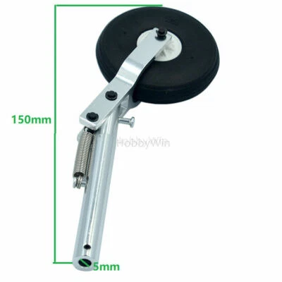150mm Alum Spring Shock Absorb 1P RC Landing Gear 5mm Recording with PU Tyre - Image 1 of 4