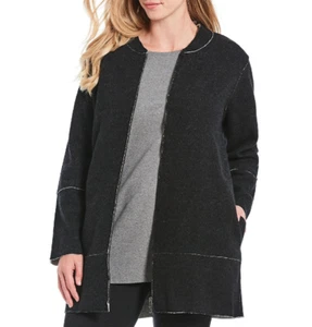 AUTÉNTICA Chaqueta de Cuello de Soporte Eileen Fisher ~ "Blackwash" ~ Talla 2X ~ Nueva con Etiquetas ~ $458 - Imagen 1 de 4