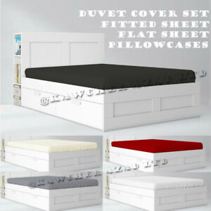 Bedding Set- Duvet Cover Fitted Sheet Flat Sheet Pillowcases Single Double King