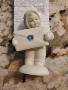 Department 56 Snowbabies Extra Special Delivery March Aquamarine Birthstone - Picture 1 of 9