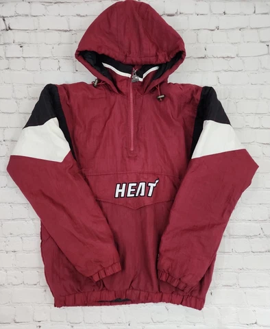 Vintage RARE Miami Heat Starter Jacket Pullover Quilted Lined 90s Sz M Medium Cover
