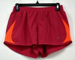 Nike Women Red Orange Labelled Tempo Luxe Regular Fit Flat Front Running Short S - Picture 1 of 6