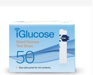 iGlucose Blood Glucose test strips 7/2024 Plus Free Meter See Pic - Picture 1 of 3