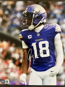 Justin Jefferson Beckett BAS Certified Mn Vikings NFL Signed Auto Photo 8x10 - Picture 1 of 1