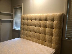 Fabric Upholstered Padded Bed Headboard / Bedhead for King Size Bed - Picture 1 of 12