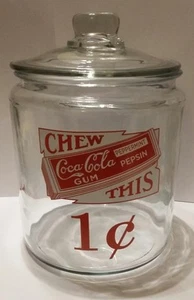Charming Chew Coca Cola Gum Glass Counter Jar - Picture 1 of 1