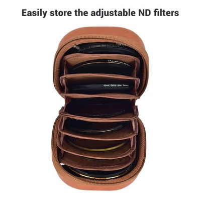 Camera Filter Bag Filter Storage Case PU Leather With Zipper For 8 Pieces ≤95mm - Image 1 of 4